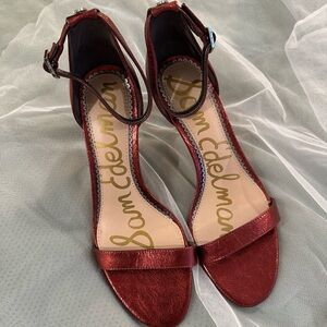 Sam Edelman Women's Metallic Red Heels